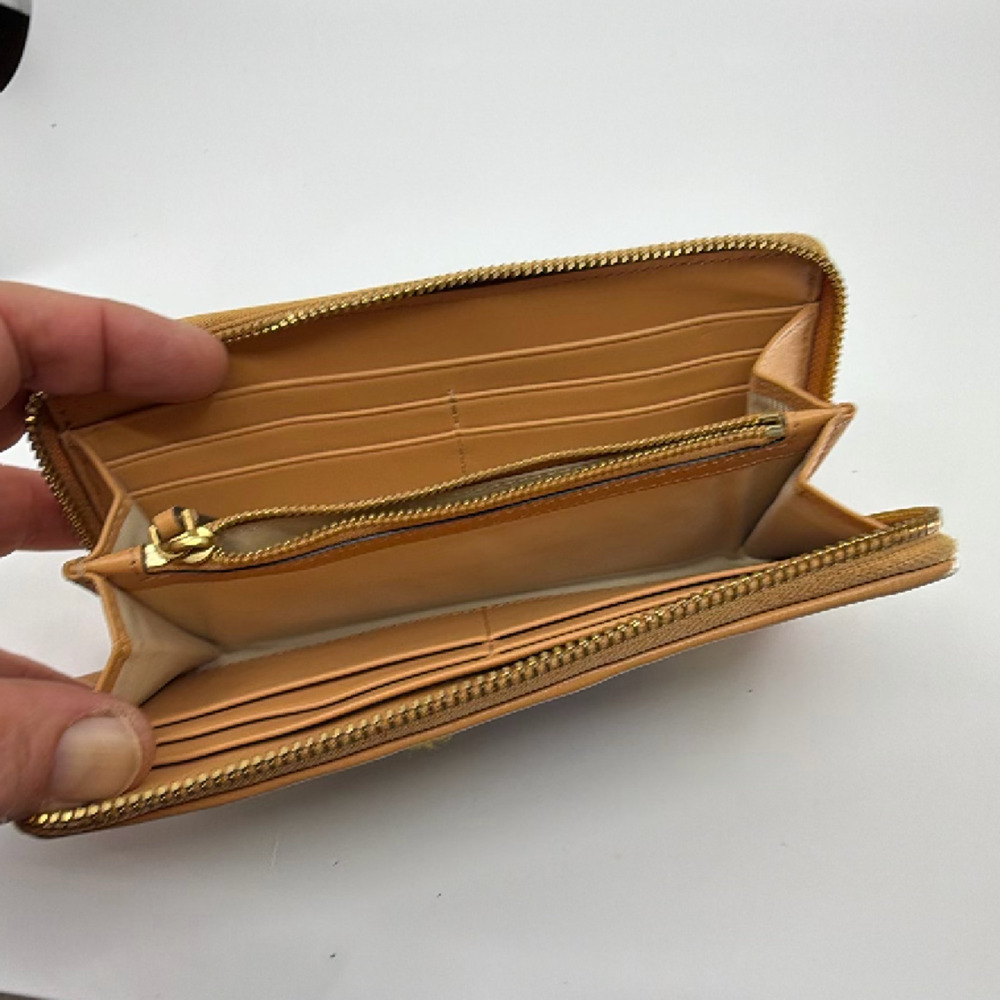 Tory Burch Striped Zip Continental Blue Leather Wallet - Picture 7 of 8